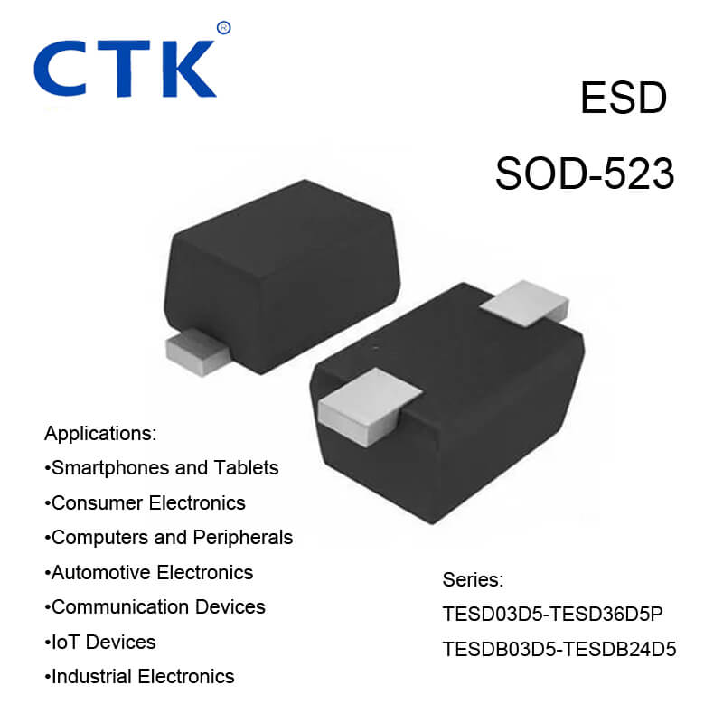 SOD-523 TVS Diode for ESD Protection Uni/Bi-directional ESD03D5